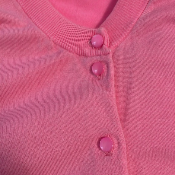J. Crew XS Cotton Mix Jackie Cardigan Sweater #29350 Flamingo Neon Barbie Pink - Picture 5 of 7